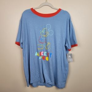NWT Disney Blue Mickey Mouse T-shirt size XL